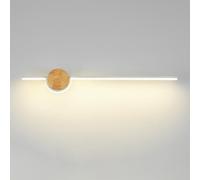 Mjsdjof Applique da parete in legno, lampada da parete lineare in metallo con finitura bianca, moderna applique da parete a LED, lampade da parete per soggiorno, semplici lampade da parete con illumin