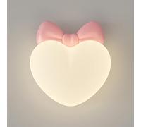 Mjsdjof Applique for luce notturna a cuore, Lampada da parete a forma di fiocco di cartone animato, Lampada da parete in acrilico bianco, Lampada da parete moderna a LED - 18W - 3 colori