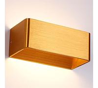 Mjsdjof Applique Rettangolare in Alluminio con Finitura Oro Spazzolato, Lampada da Parete Comodino Camera da Letto, Applique Moderne A LED da 5W, Applique da Parete Minimalista Nordico per Corridoio,