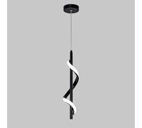Mjsdjof Lampada a sospensione a spirale in metallo, lampada a sospensione da comodino nera, luci a sospensione moderne a LED, lampadario lineare ultrasottile, lampade a goccia minimaliste nordiche per