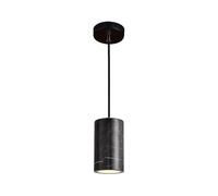 Mjsdjof Lampada a sospensione da comodino, mini lampada a sospensione in marmo, lampade a sospensione con design a tubo lungo e attacco E27, lampadario cilindrico in pietra(Black)