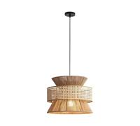 Mjsdjof Lampada a sospensione in bambù, lampada a sospensione con struttura in metallo e paralume in corda intrecciata, lampade a sospensione geometriche for sala da pranzo, attacco E27