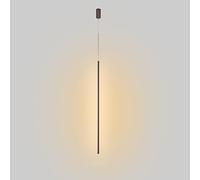 Mjsdjof Lampada a sospensione lineare nera, lampadari a strisce in alluminio con paralume in silicone bianco, lampada a sospensione moderna a tubo lungo a LED, rondella da parete con illuminazione dec