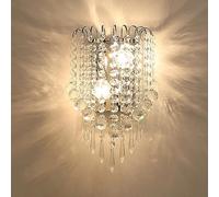 Mjsdjof Lampada da parete creativa in cristallo, applique da parete in metallo cromato con attacco E14, applique da parete con illuminazione a parete, lampade da parete moderne di lusso per soggiorno,