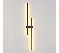 Mjsdjof Lampada da parete lineare nera, lampada da parete con illuminazione sullo sfondo, applique da parete moderne a LED, applique da parete a striscia lunga per corridoio, lampade da parete semplic
