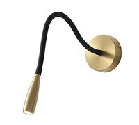 Mjsdjof Lampada da parete per lettura sul comodino, Mini applique in ottone con tubo flessibile regolabile a 360°, moderna applique a LED - 3W - 4000K, lampade da parete per illuminazione decorativa p