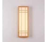 Mjsdjof Lampada da parete retrò giapponese, applique da parete decorative in legno massello con paralume in acrilico, applique da parete rettangolari in legno, lampade da parete con illuminazione in s