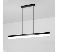 Mjsdjof Lampade a sospensione lineari lunghe in lega con paralume in acrilico bianco, lampada a sospensione moderna a LED, lampada a sospensione a soffitto a strisce nere, lampadari decorativi minimal