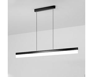 Mjsdjof Lampade a sospensione lineari lunghe in lega con paralume in acrilico bianco, lampada a sospensione moderna a LED, lampada a sospensione a soffitto a strisce nere, lampadari decorativi minimal