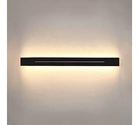 Mjsdjof Lampade da parete rettangolari nere, lampade da parete in metallo a strisce con paralume acrilico lineare, applique da parete moderne a LED, lampade da parete minimaliste nordiche per comodino
