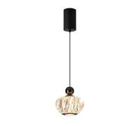 Mjsdjof Mini Lampada A Sospensione In Vetro, Lampada A Sospensione In Metallo Nero Con Paralume Geometrico, Lampadario Moderno A LED - 8W - 3000K, Luci A Sospensione Minimaliste Nordiche
