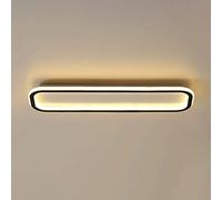 Mjsdjof Plafoniera ad Anello Lungo, Plafoniere Decorative per Corridoio, Plafoniera Moderna a LED a 3 Colori, Lampada da Soffitto in Metallo Lineare, Plafoniere Semplici Nere per Camera da Letto
