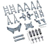 MJX Hyper Go 14303 14302 14301 Tazza sterzo in metallo/Supporti torre ammortizzatori/Braccio oscillante anteriore posteriore superiore basso for parti di aggiornamento RC 1/14(Titanium Set 4)