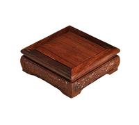 mjyyyds188 Supporto per Bonsai Base for Vaso in Mogano Quadrato Cinese Intagliato, Set da tè, Ornamenti in Pietra, piedistallo(Piccolo)