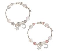 Mjzzh Set di 2 bracciali per amiche Luna-Stella, gioielli per ragazze, regalo per studenti per l'inizio dell'anno scolastico