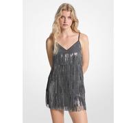 MK Abito a sottoveste con frange e borchie - Nero - Michael Kors IT 38