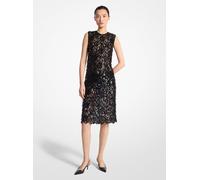 MK Abito aderente in pizzo floreale con paillettes ricamate a mano - Nero - Michael Kors IT 44