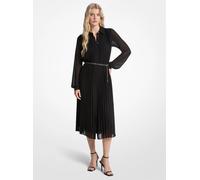 MK Abito chemisier in georgette plissé - Nero - Michael Kors L
