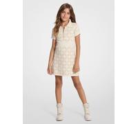 MK Abito in maglia testurizzata con mezza zip e logo Empire Diamond - Naturale - Michael Kors 6Y