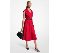 MK Abito in popeline di cotone stretch con cintura - Rosso - Michael Kors XL