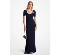 MK Abito longuette in maglia stretch a coste - Blu - Michael Kors S
