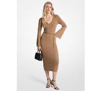 MK Abito longuette in misto lana con cintura - Marrone - Michael Kors L