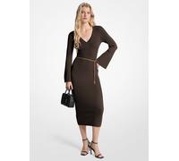 MK Abito longuette in misto lana con cintura - Marrone - Michael Kors M