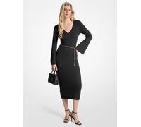 MK Abito longuette in misto lana con cintura - Nero - Michael Kors XS