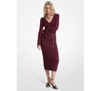 MK Abito longuette in misto lana con cintura - Rosso - Michael Kors XL