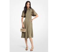 MK Abito longuette in raso con maniche a mantella - Verde - Michael Kors IT 46