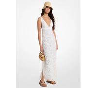 MK Abito maxi in pizzo floreale cordonato - Bianco - Michael Kors IT 40