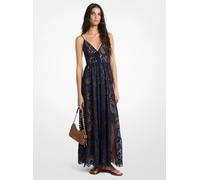 MK Abito maxi in pizzo floreale cordonato - Blu - Michael Kors S
