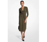 MK Abito midi in jersey stretch opaco con stampa paisley - Verde - Michael Kors S