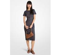MK Abito midi in tessuto scuba con decorazioni a specchio tagliate al laser - Blu - Michael Kors M