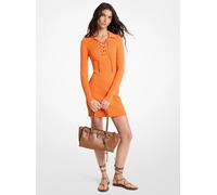MK Abito polo in maglia stretch con lacci - Arancio - Michael Kors XXS