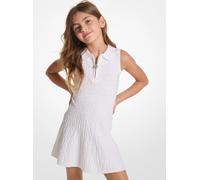 MK Abito polo KORS in maglia stretch con zip - Naturale - Michael Kors 8Y