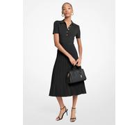 MK Abito polo longuette in maglia stretch a coste - Nero - Michael Kors L