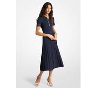 Michael Kors Abito polo longuette in maglia stretch blu Donna Taglia S