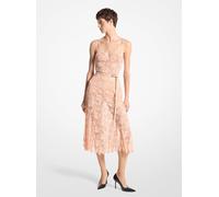 MK Abito sottoveste in pizzo floreale effetto stropicciato - Naturale - Michael Kors IT 42