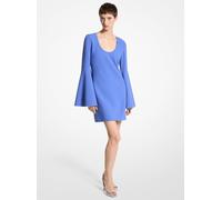 MK Abito stretch in lana barathea double-face con maniche svasate - Blu - Michael Kors IT 44