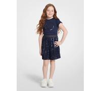 MK Abito t-shirt con logo metallizzato e paillettes - Blu - Michael Kors 4Y