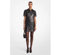 MK Abito t-shirt in misto seta moiré metallizzato - Argento - Michael Kors IT 40