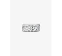 MK Anello Mott in argento sterling con placcatura in metallo prezioso, logo e pavé - Argento - Michael Kors EU 52