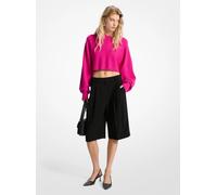 MK Bermuda in crêpe con pieghe - Nero - Michael Kors IT 44