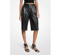 MK Bermuda in pelle con pieghe - Nero - Michael Kors IT 40