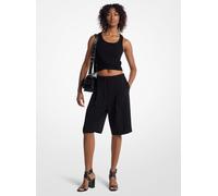 MK Bermuda sportivi in crêpe testurizzato - Nero - Michael Kors