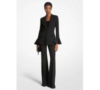 MK Blazer in doppio crêpe sablé con maniche svasate - Nero - Michael Kors IT 40
