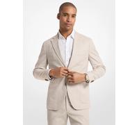 MK Blazer in misto cotone e lino stretch a quadri - Naturale - Michael Kors 46