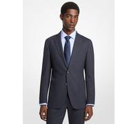 MK Blazer slim fit in flanella di misto lana - Blu - Michael Kors 50