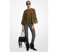 MK Blusa a balze in georgette con stampa paisley - Verde - Michael Kors M
